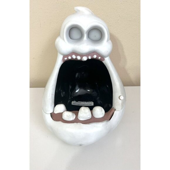 Rare Gemmy Big Mouth Ghost Halloween Animated Talking Candy Bowl Motion Sensor - Picture 2 of 12